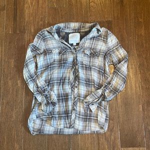 Maurice’s Premium Lightweight Plaid Shirt with Beaded Cross